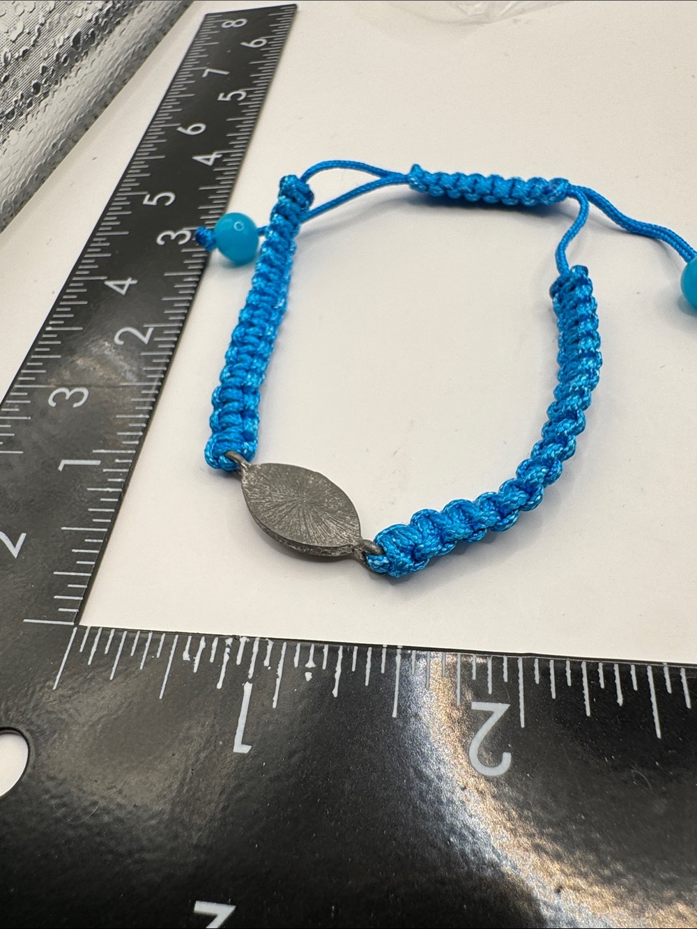6/$25 - Blue Evil Eye Macramé Adjustable Bracelet (BR1111/3ov) - Picture 4 of 5